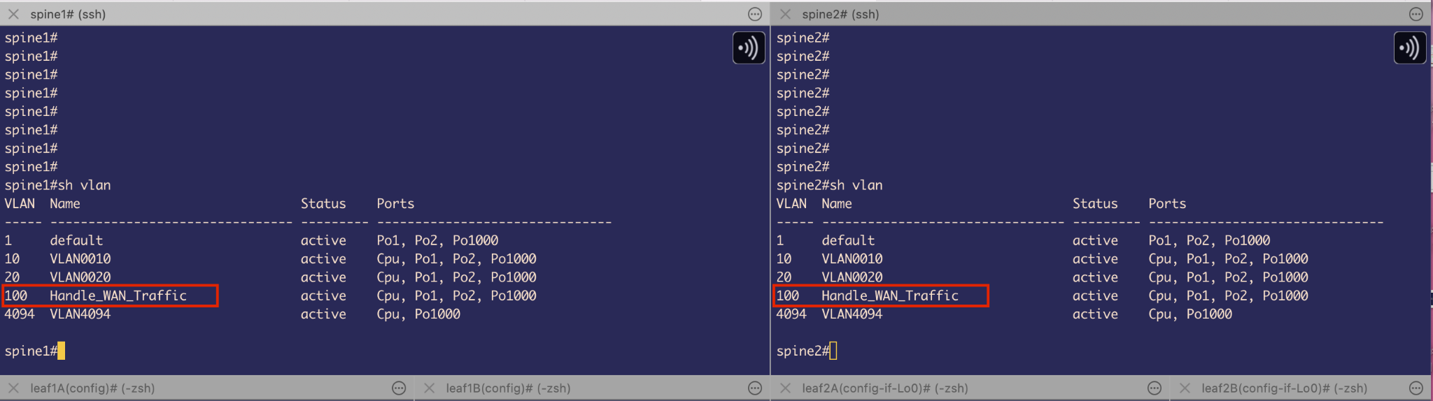 VLAN Configuration - Leaf2A